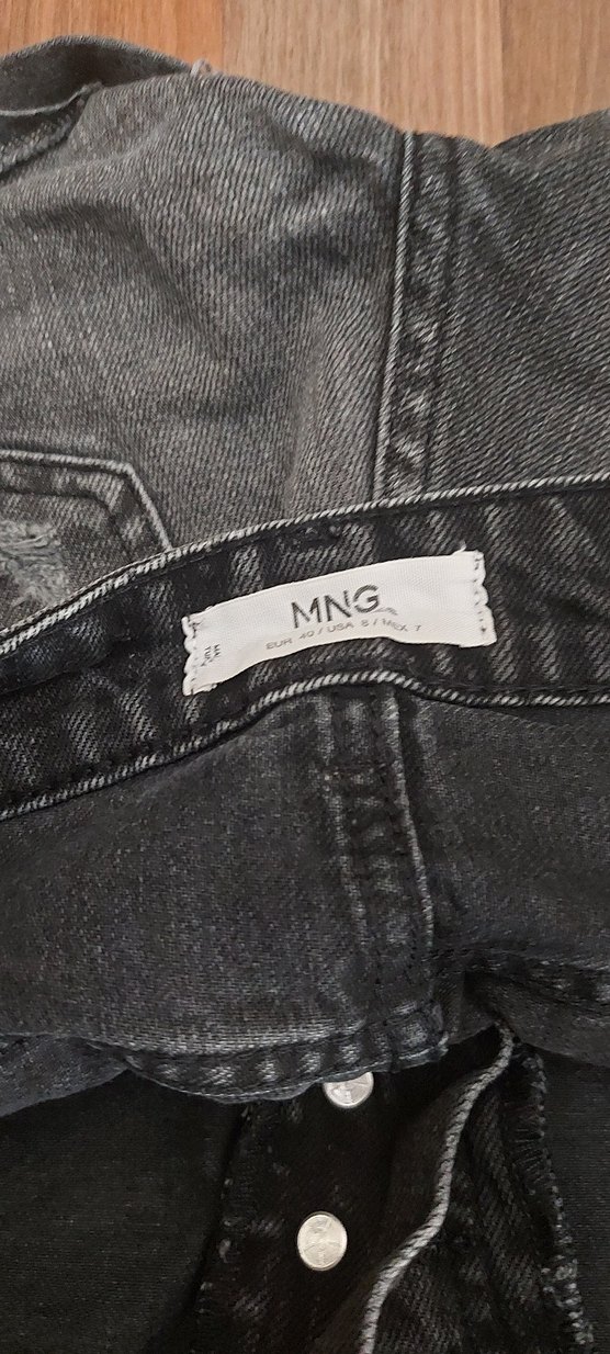 Gri Kadın Grunge Punk Mini Kot Şort - Görsel 4