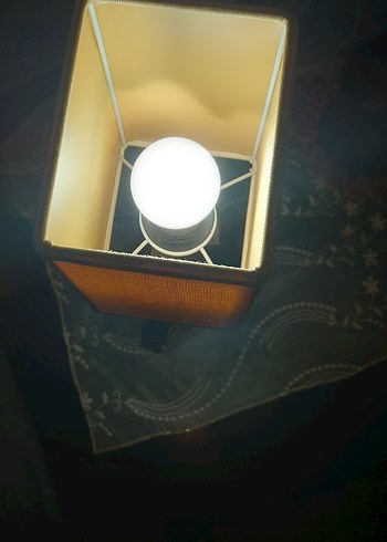 Bej Kumaş Abajur Lambası - Görsel 3