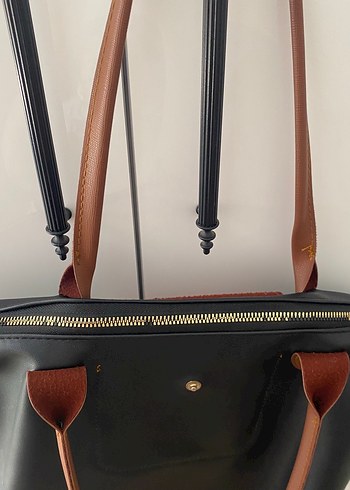 Beden siyah Renk Kahverengi Tokalı Deri Kadın Çanta Longchamp Ambar