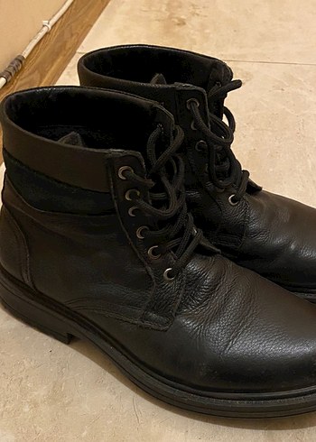 Siyah Mudo Deri Erkek Biker Bot - Görsel 5