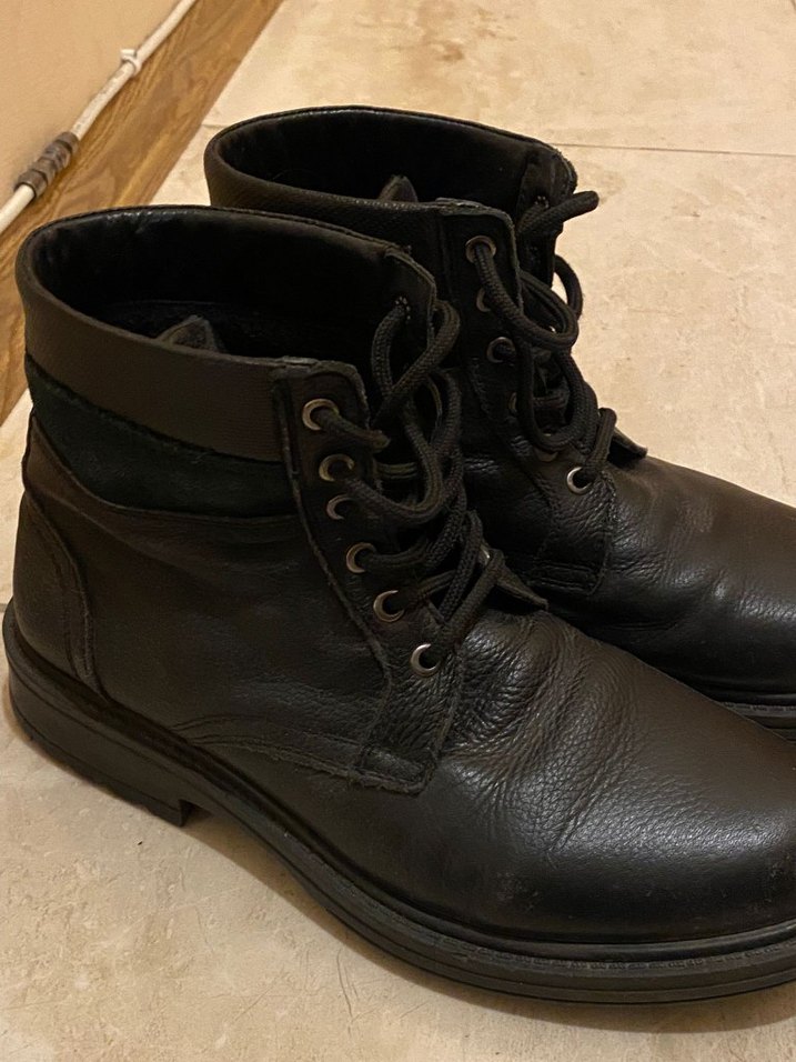 Siyah Mudo Deri Erkek Biker Bot - Görsel 5