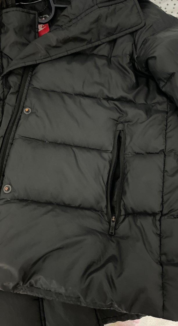 Kadın Siyah Midi Kışlık Street Wear Mont - Görsel 5