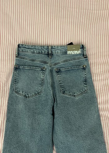 Kadın Mavi Bol Kesim Kot Pantolon - Görsel 9