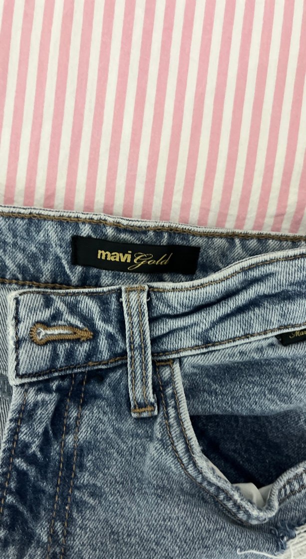 Kadın Mavi Bol Kesim Kot Pantolon - Görsel 3