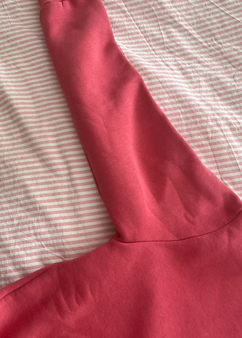 pembe Kapüşonlu Kadın Sweatshirt - Görsel 5