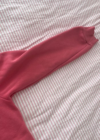 pembe Kapüşonlu Kadın Sweatshirt - Görsel 4