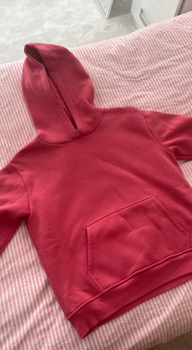 pembe Kapüşonlu Kadın Sweatshirt - Görsel 2