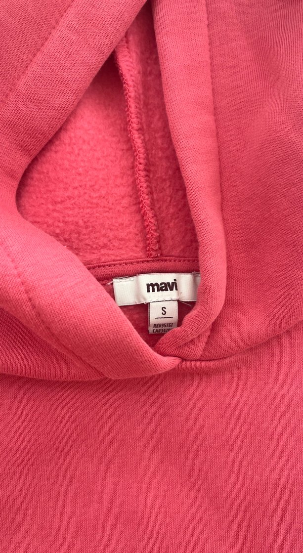 pembe Kapüşonlu Kadın Sweatshirt - Görsel 3