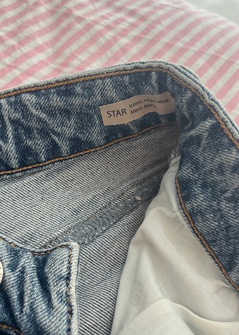 Kadın Mavi Kot Pantolon Kemer Detaylı - Görsel 12