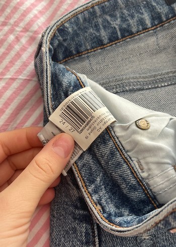 Kadın Mavi Kot Pantolon Kemer Detaylı - Görsel 14