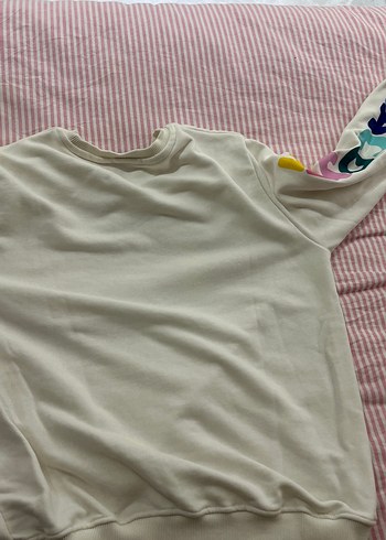 Uzun Kollu beyaz sweat - Görsel 6