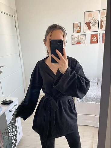Zara Siyah kimono takım