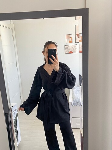 Siyah kimono takım