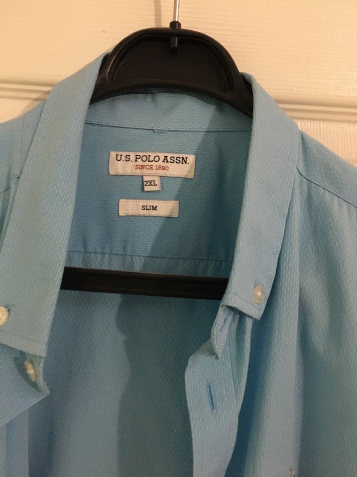 Mavi Uzun Kollu Düğmeli Erkek Gömlek - Görsel 2