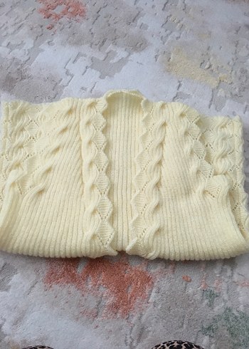 Beyaz Örgü Bohem Kadın Yelek - Görsel 3