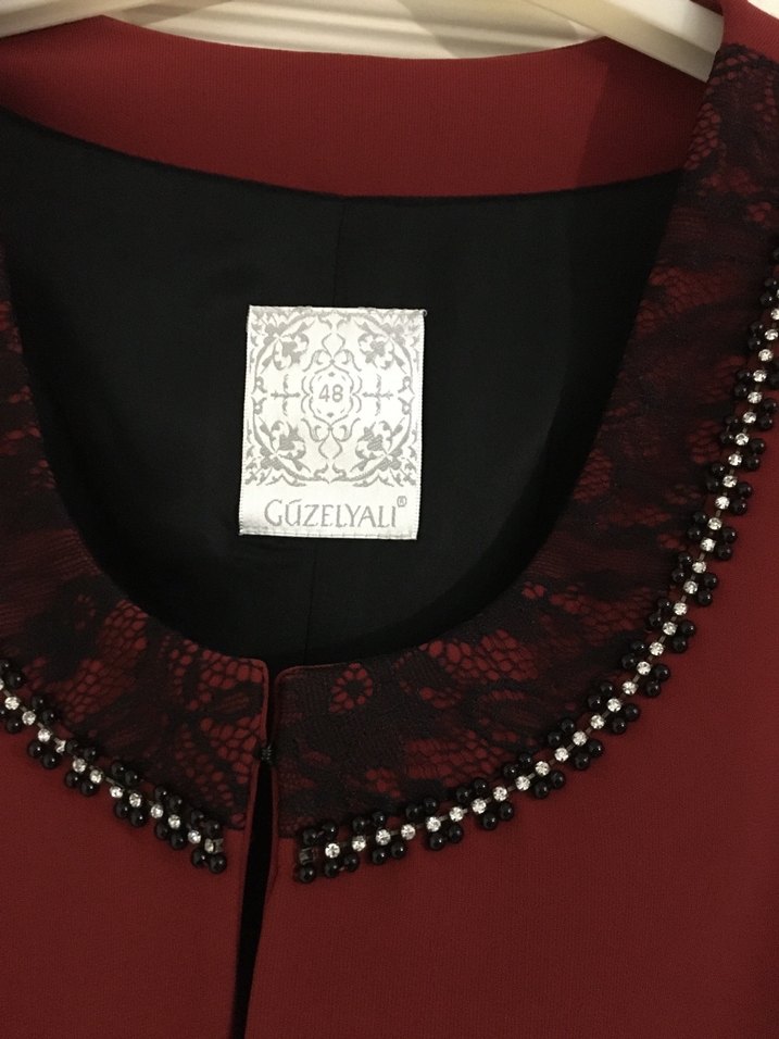 Dantel Detaylı Bordo Uzun Kollu Kadın Takım - Görsel 2