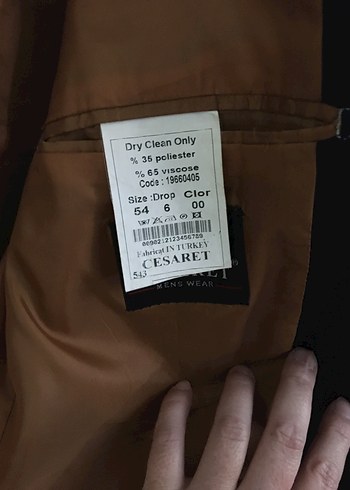 Kahverengi Düğmeli Erkek Takım Elbise Ceket - Görsel 2