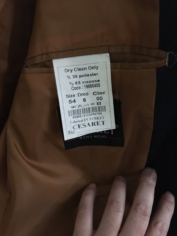 Kahverengi Düğmeli Erkek Takım Elbise Ceket - Görsel 2