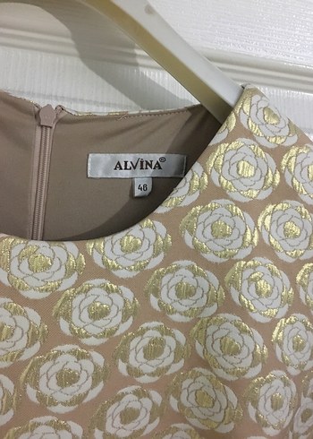 Bej Drapeli Uzun Kadın Elbise - Görsel 4