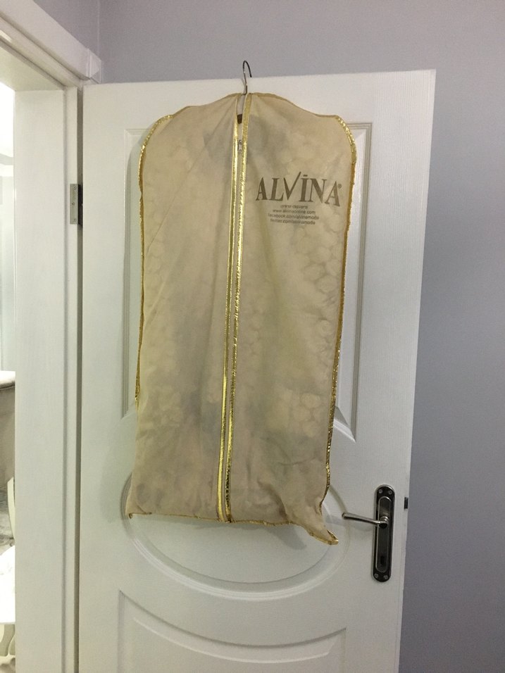 Bej Drapeli Uzun Kadın Elbise - Görsel 5