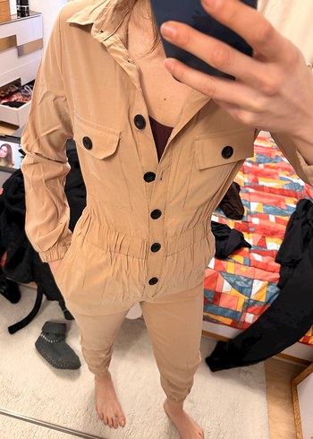 Düğmeli Kadın Tulum - Görsel 4