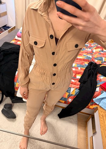 Düğmeli Kadın Tulum - Görsel 3