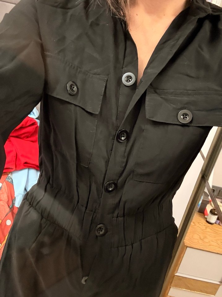 Düğmeli Kadın Tulum - Görsel 2