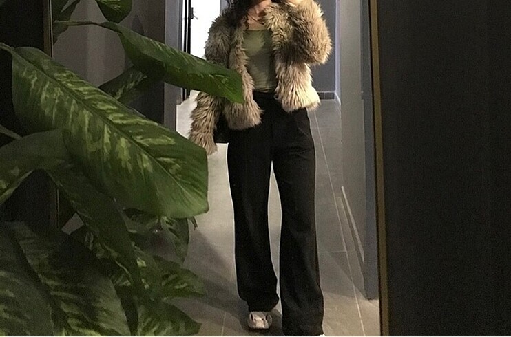 s Beden camel Renk H&M kürk