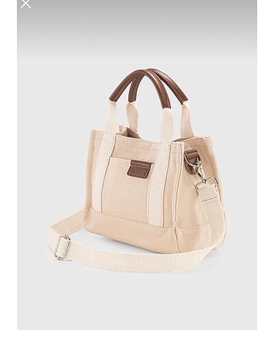 Bershka Krem kanvas tote bag