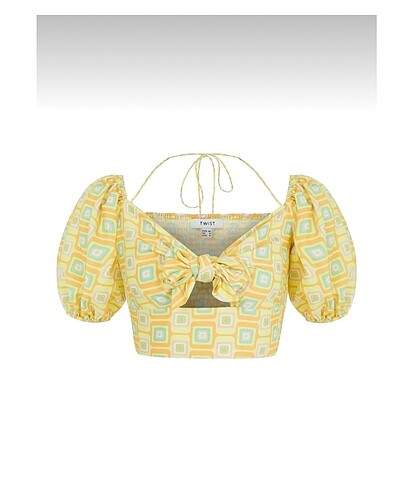 Twist geometrik desenli bluz