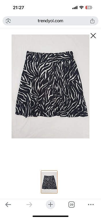 Zebra desenli şort etek