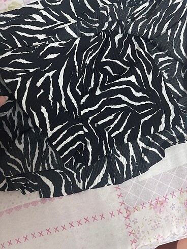 s Beden Zebra desenli şort etek
