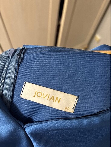 JOVIAN Kadın omzu düşük kısa abiye elbise parlament mavisi - Görsel 7