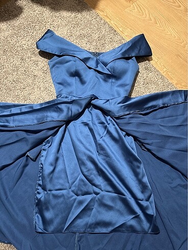 JOVIAN Kadın omzu düşük kısa abiye elbise parlament mavisi - Görsel 2