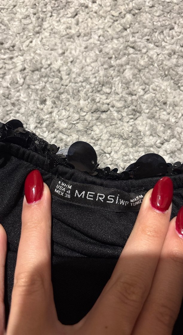 Siyah Payetli Mini Etek M beden - Görsel 2