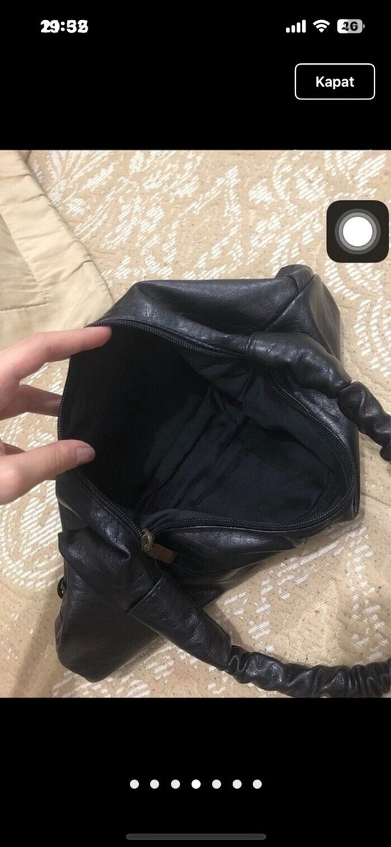 Siyah Deri Minimalist Kadın Çanta - Görsel 4