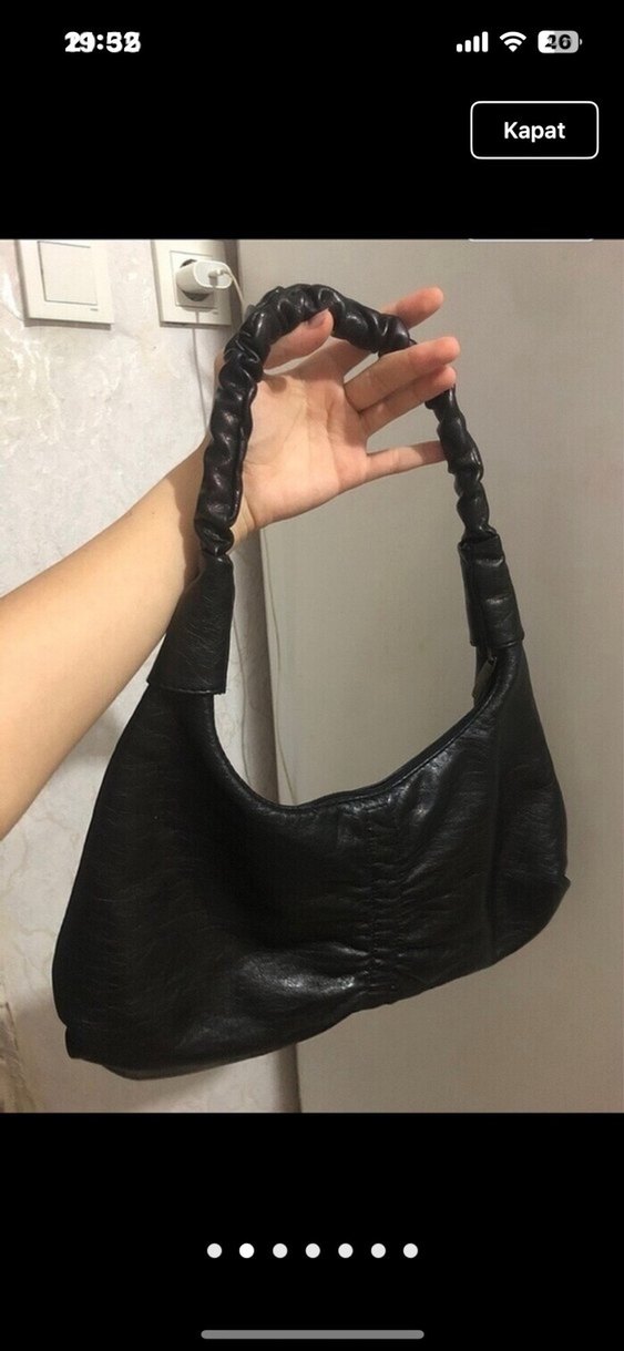 Siyah Deri Minimalist Kadın Çanta - Görsel 2