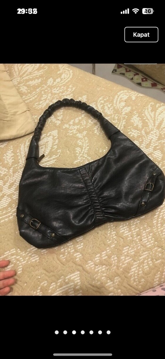 Siyah Deri Minimalist Kadın Çanta - Görsel 3