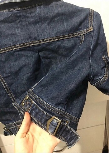 Gri Tie-Dye Transparan Kısa Kollu Denim Ceket - Görsel 6