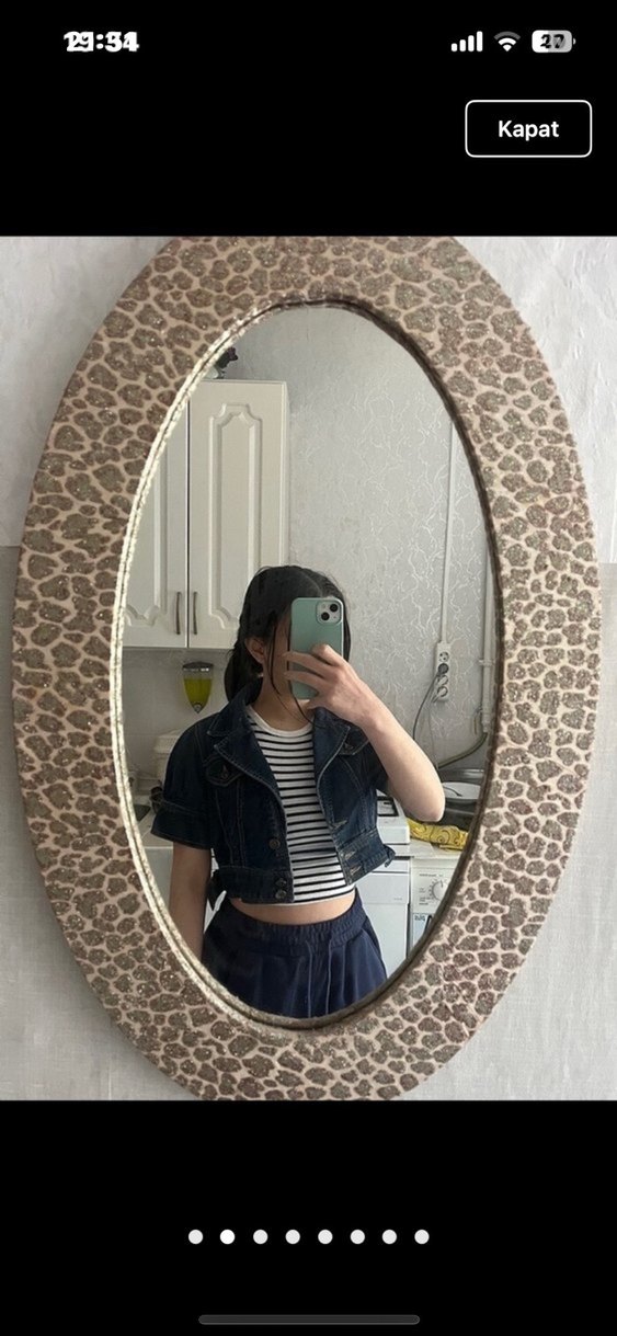 Gri Tie-Dye Transparan Kısa Kollu Denim Ceket - Görsel 2