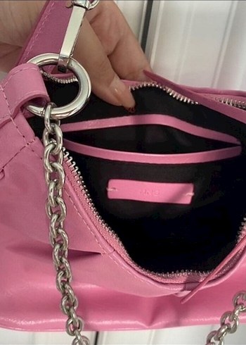 mango marka Tokalı Pembe Street Wear Kadın Çanta - Görsel 6