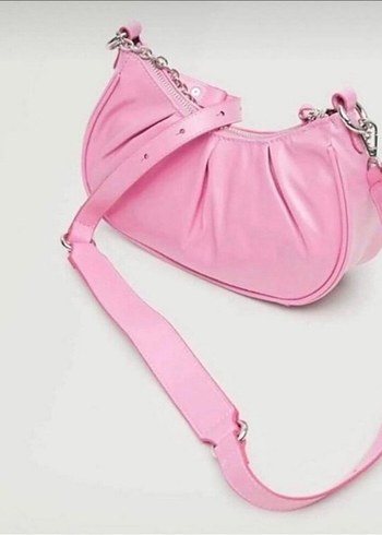 mango marka Tokalı Pembe Street Wear Kadın Çanta - Görsel 7