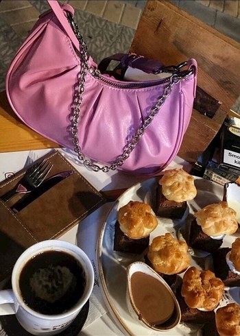 mango marka Tokalı Pembe Street Wear Kadın Çanta - Görsel 3