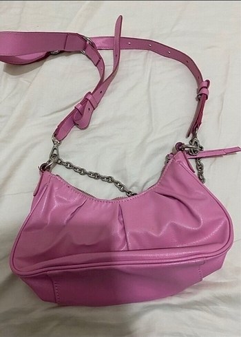 mango marka Tokalı Pembe Street Wear Kadın Çanta - Görsel 10