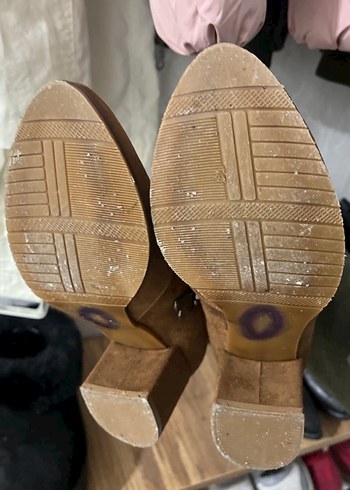 Yildiz desenli topuklu Kahverengi Süet Nakışlı Kadın Topuklu Bot - Görsel 5