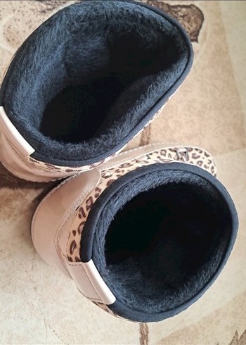 Kar Botu Leopar Desenli Tüylü Kadın Dolgu Topuk Bot - Görsel 3