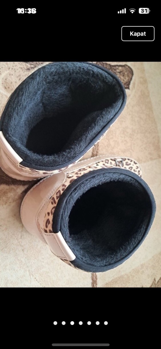 Kar Botu Leopar Desenli Tüylü Kadın Dolgu Topuk Bot - Görsel 3