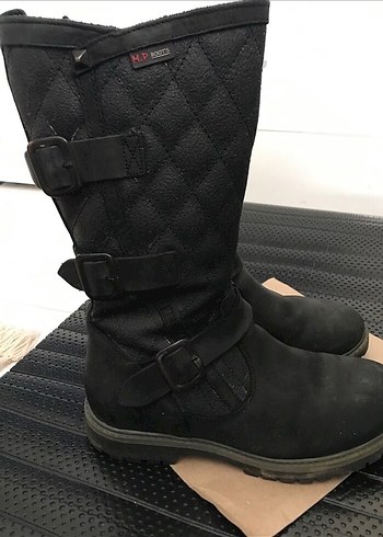 kadın uzun bot çizme Siyah Tokalı Biker Bot - Görsel 3