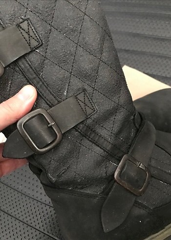 kadın uzun bot çizme Siyah Tokalı Biker Bot - Görsel 9