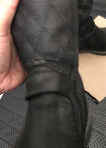 kadın uzun bot çizme Siyah Tokalı Biker Bot - Görsel 8